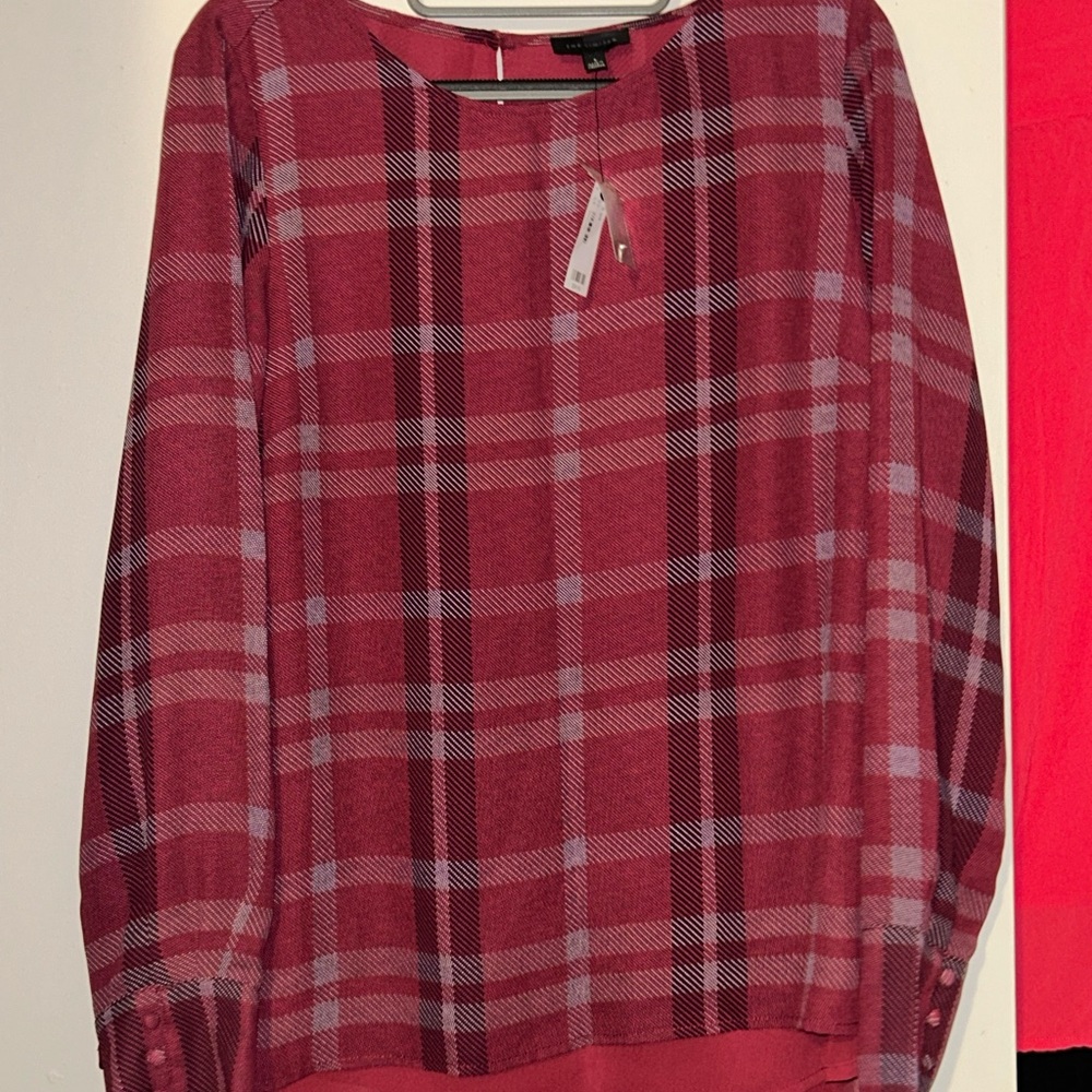 The Limited Red Plaid Blouse